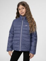Акція на Дитяча демісезонна куртка для дівчинки 4F 4FJSS23TDJAF073-36S 122 см Синя від Rozetka