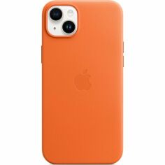 Акция на Чехол Apple для iPhone 14 Plus Leather Case with MagSafe - Orange (MPPF3ZE/A) от MOYO