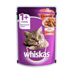 Акция на Вологий корм для кішок Whiskas Casserole з яловичиною в желе, 85 г от Eva