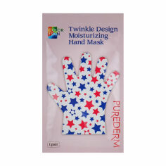 Акция на Зволожувальна маска-рукавички для рук Purederm Twinkle Design Moisturizing Hand Mask з прополісом, 2*13 г от Eva