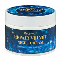 Акція на Відновлювальний нічний крем для обличчя Deoproce Repair Velvet Night Cream, 100 мл від Eva