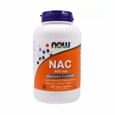 Акція на Дієтична добавка амінокислота в капсулах NOW Foods NAC N-Ацетилцистеїн, 600 мг, 250 шт від Eva
