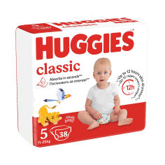 Акція на Підгузки Huggies Classic розмір 5 (11-25 кг), 38 шт від Eva