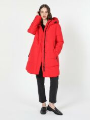 Акція на Куртка демісезонна довга з каптуром жіноча Colin's CL1059731RED XS Червона від Rozetka