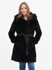 Акция на Пальто осіннє з капюшоном жіноче Oltre mr01110074 44 Чорне от Rozetka