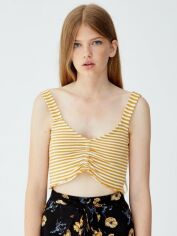 Акція на Топ жіночий Pull & Bear XAZ192915LALJ S Білий з гірчичним від Rozetka