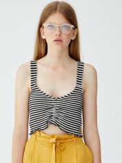 Акція на Топ жіночий Pull & Bear XAZ186291UISE L Чорний з білим від Rozetka