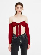 Акція на Топ жіночий Pull & Bear XAZ235460ORKC L Бордовий від Rozetka