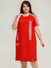 Акция на Сукня-футболка міді літня жіноча All Posa Мілена 101428 52 Червона от Rozetka