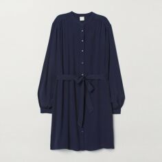 Акция на Сукня-сорочка міні жіноча H&M XAZ167449VDCU 44 Темно-синя от Rozetka