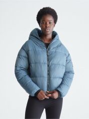 Акция на Куртка демісезонна коротка з капюшоном жіноча Calvin Klein 186017005 XL Синя от Rozetka