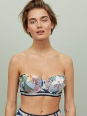 Акція на Верхня частина купальника жіноча H&M XAZ330641MFQN 70C Блакитна у візерунки від Rozetka