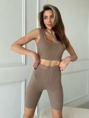 Акція на Спортивний костюм жіночий ISSA PLUS 13446 S Бежевий від Rozetka