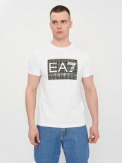 Акція на Футболка бавовняна довга чоловіча Emporio Armani 11099.2 2XL Біла від Rozetka