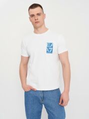 Акція на Футболка бавовняна довга чоловіча Emporio Armani 11088.2 2XL Біла від Rozetka