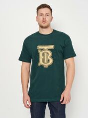 Акция на Чоловіча футболка Burberry 11115.2 L 48 Зелена от Rozetka