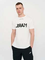 Акція на Футболка бавовняна довга чоловіча Karl Lagerfeld 11095.2 S Біла від Rozetka
