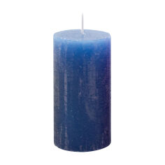 Акція на Циліндрична свічка Candlesense Decor Rustic Синя, діаметр 6 см, висота 12 см від Eva