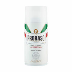 Акция на Піна для гоління Proraso White Line Anti-Irritation Shaving Foam для чутливої шкіри з екстрактом зеленого чаю та вівса, 300 мл от Eva