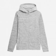 Акция на Толстовка на блискавці утеплена жіноча 4F Fleece F050 4FSS23TFLEF050-27M XS Сіра от Rozetka