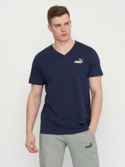 Акция на Футболка Puma ESS V Neck Tee 58673706 XL Peacoat от Rozetka