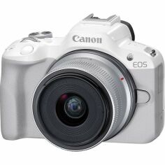 Акція на Фотоаппарат CANON EOS R50 + RF-S 18-45 IS STM White (5812C030) від MOYO