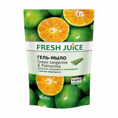 Акція на Гель-мило Fresh Juice Green Tangerine & Palmarosa Зелений мандарин та пальмароза, 460 мл (дойпак) від Eva