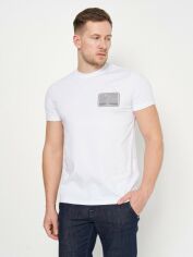 Акція на Футболка бавовняна довга чоловіча Emporio Armani 11105.2 2XL Біла від Rozetka