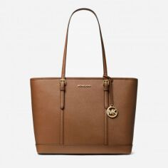 Акція на Сумка тоут жіноча шкіряна Michael Kors 956540084 Коричнева від Rozetka