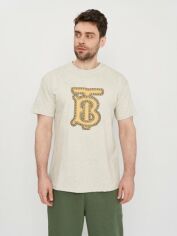 Акція на Футболка бавовняна довга чоловіча Burberry 11115.3 S Бежева від Rozetka