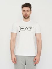 Акція на Футболка бавовняна довга чоловіча Emporio Armani 11109.2 2XL Біла від Rozetka