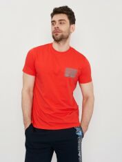 Акція на Футболка бавовняна довга чоловіча Emporio Armani 11105.4 2XL Коралова від Rozetka
