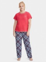 Акция на Піжама (футболка + штани) жіноча великих розмірів Tommy Hilfiger 662122877 1X Рожевий/Синій от Rozetka