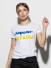 Акція на Футболка бавовняна жіноча Yappi WW11048 M Біла від Rozetka