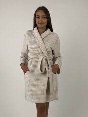 Акція на Халат жіночий вафельний великого розміру Lelit L-XL Beige від Rozetka