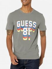 Акція на Футболка бавовняна довга чоловіча Guess 584411010 XL Сіра від Rozetka