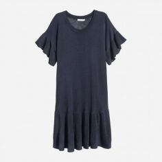 Акція на Сукня міді жіноча H&M 5268366dlog XS Темно-синя від Rozetka