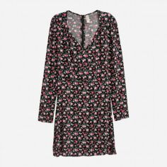 Акція на Сукня коротка літня жіноча H&M 5794677dlog 34 Чорна з рожевим від Rozetka