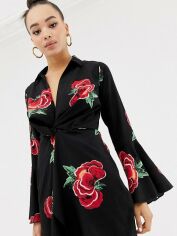 Акція на Сукня-сорочка коротка літня жіноча Missguided FLAS-WXDD925091 36 Чорна від Rozetka
