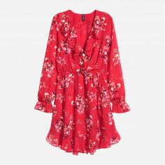 Акція на Сукня коротка літня жіноча H&M 0457314-015 34 Червона (СА2000001130360) від Rozetka