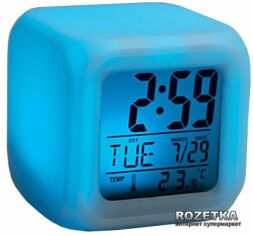Акція на Настільний годинник-хамелеон UFT з термометром та будильником, здатний змінювати колір від Rozetka