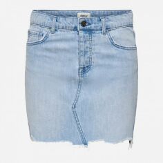 Акция на Спідниця джинсова міні літня пряма жіноча ONLY 15250946-57186 36 Light Blue Denim от Rozetka