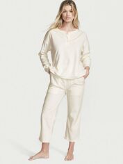 Акция на Піжама (кофта + штани) жіноча великих розмірів Victoria's Secret 855010882 XL Молочна от Rozetka