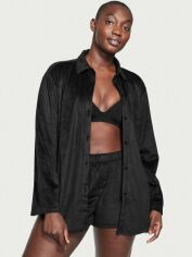 Акция на Піжама (сорочка + шорти) жіноча великих розмірів Victoria's Secret 625052258 XL Чорна от Rozetka