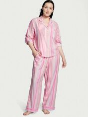 Акция на Піжама (сорочка + штани) жіноча великих розмірів Victoria's Secret 283771955 XXL Рожева от Rozetka