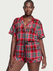 Акция на Піжама (сорочка + шорти) жіноча великих розмірів Victoria's Secret 135180679 XL Червона от Rozetka