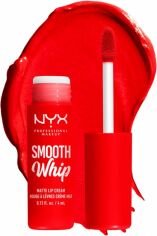 Акция на Рідка матова помада-крем для губ NYX Professional Makeup Smooth WHip 12 Incing On Top 4 мл от Rozetka