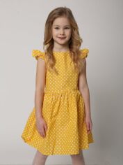 Акція на Дитяче літнє плаття для дівчинки Ласточка 21_5019 122 см Жовте в горох від Rozetka