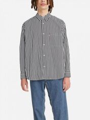 Акція на Сорочка бавовняна чоловіча Levi's 618756105 S Білий/Чорний від Rozetka