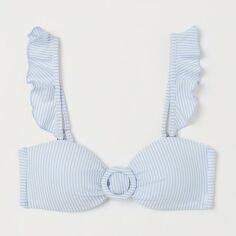 Акція на Верхня частина купальника жіноча H&M XAZ373346WMIB 34 Блакитний/Білий від Rozetka